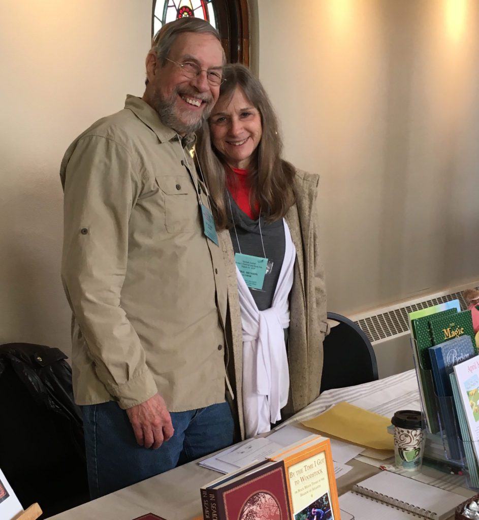 Two people enjoying a conference event